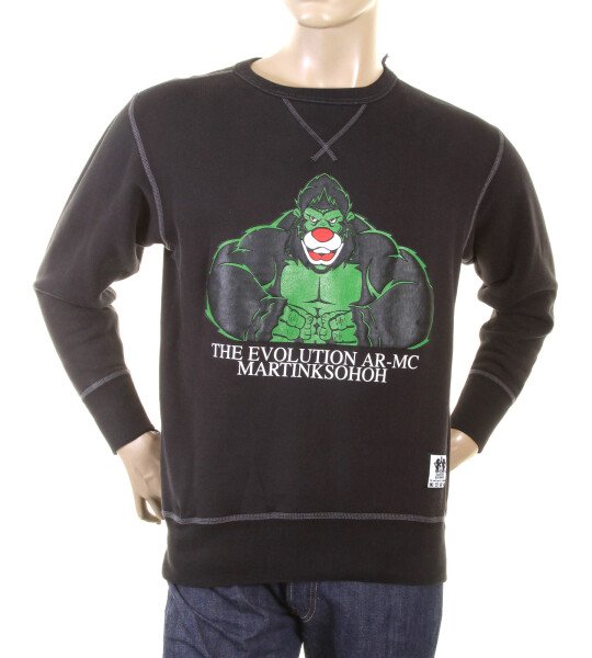 RMC MARTIN KSOHOH LARGE FITTING BLACK RWH141264 CREW NECK KING KONG RMC EVOLUTION PRINTED SWEATSHIRT REDM0923