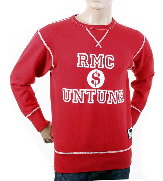 RMC MARTIN KSOHOH WASHED RED REGULAR FIT RWH141263 CREWNECK DOLLAR UNTUNK SWEATSHIRT FOR MEN REDM1033