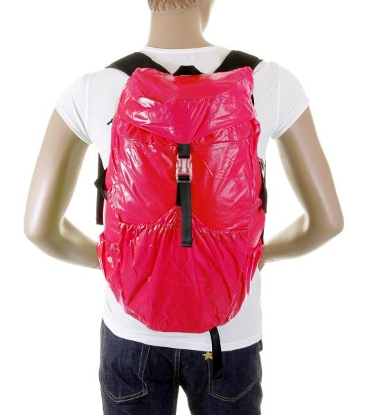 RMC MKWS UNISEX PINK NYLON LIGHTWEIGHT BACKPACK WITH ADJUSTABLE BACK AND SIDE STRAPS REDM2270