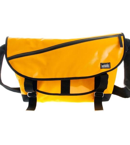 RMC MKWS UNISEX LARGE AMBER PVC LAMINATED CANVAS FASHION CYCLIST BAG WITH SHOULDER STRAP REDM5549