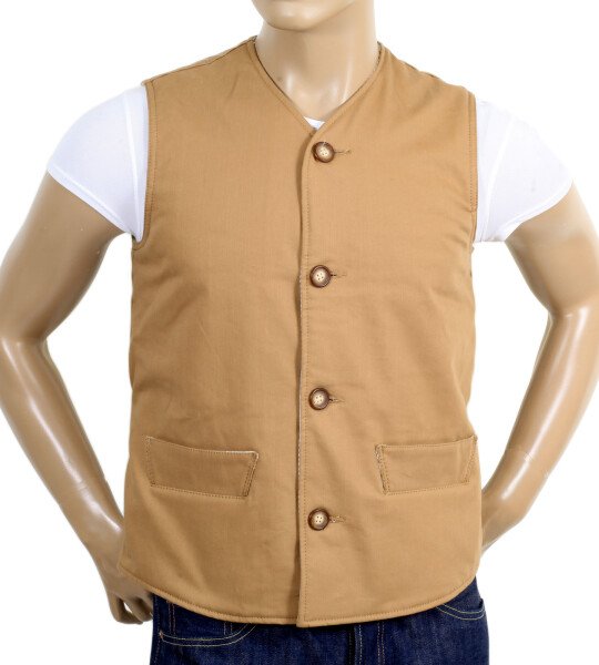 RMC X MKWS MENS REGULAR FIT LIGHTLY PADDED BISCUIT COTTON VINTAGE CUT WAISTCOAT RMC1950